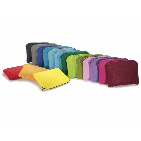 Astuccio beauty in panno colorato con cerniera 16 colori