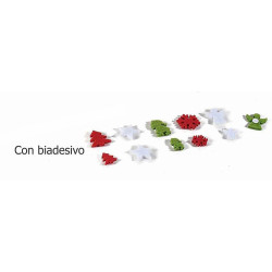 Set decorazioni natalizie in panno con adesivo modelli a scelta