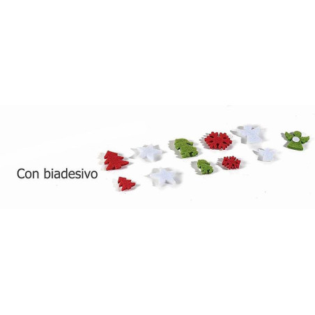 Set decorazioni natalizie in panno con adesivo modelli a scelta