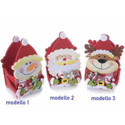 Contenitore in panno Pupazzo Babbo Natale Renna modello a scelta
