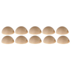 Set 10 semisfere in legno di faggio 40 mm