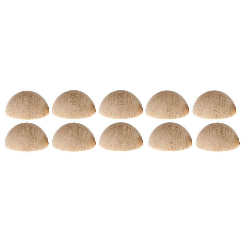 Set 10 semisfere in legno di faggio 40 mm