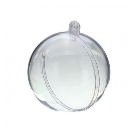 Pallina di plastica trasparente apribile 2 parti - 6 cm