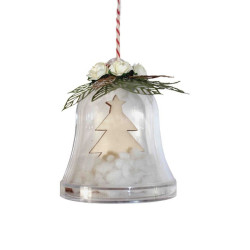 Campana trasparente con albero di Natale
