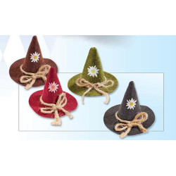Cappello da strega decorativo in feltro 2 pezzi colore a scelta