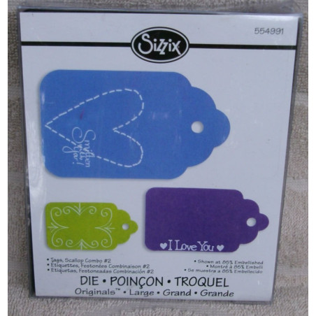 Fustella Sizzix Bigz Tags Scallop Combo 2