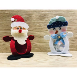 Fustella XL Porta dolcetti natalizio Renna Babbo Natale e Pupazzo di neve