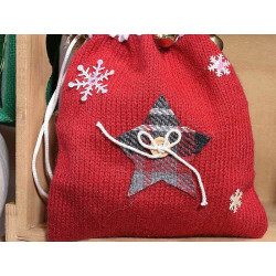 Sacchetto in maglia natalizio con decori modello a scelta