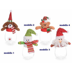 Barattolo contenitore natalizio con peluche modello a scelta