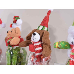 Barattolo contenitore natalizio con peluche modello a scelta