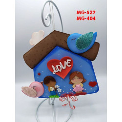 Fustella A4 Casetta con cuore e uccellino