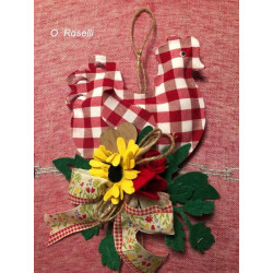 Fustella A4 Gallina con fiore e banner