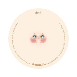 Viso stampato su tessuto Beth 13 cm per sfere da 6 cm