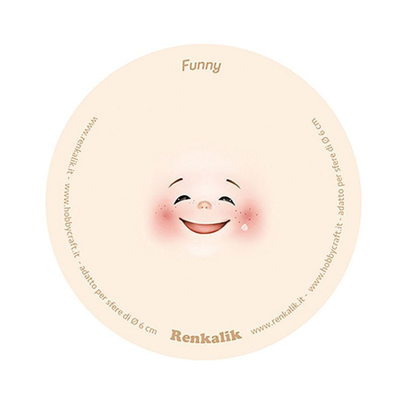 Viso stampato su tessuto Funny 13 cm per sfere da 6 cm