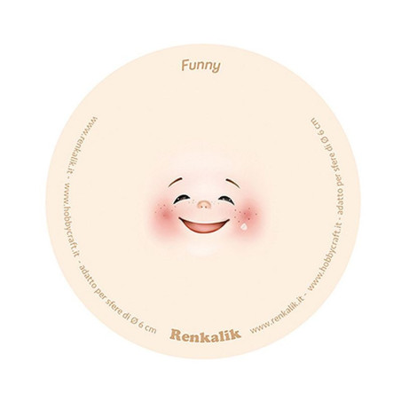 Viso stampato su tessuto Funny 13 cm per sfere da 6 cm