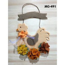 Fustella A4 Gallina con fiore e banner