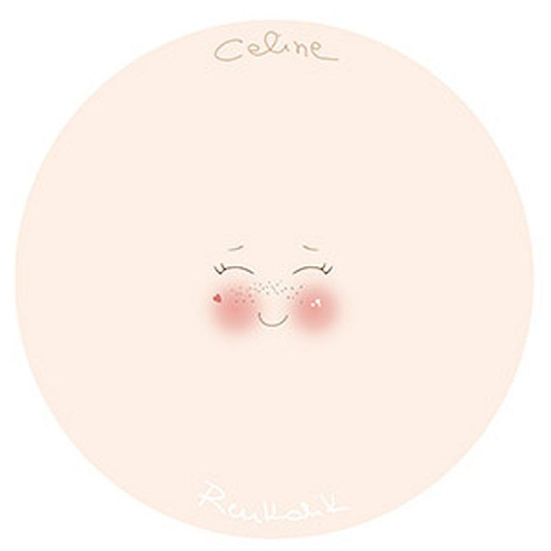 Viso stampato su tessuto Celine 7,5 cm per sfere e uova da 4 cm