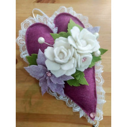 Fustella XL Cuore lungo con fiore e foglia