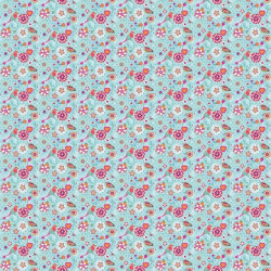 Tessuto 100% cotone 45x50 cm light blue floral