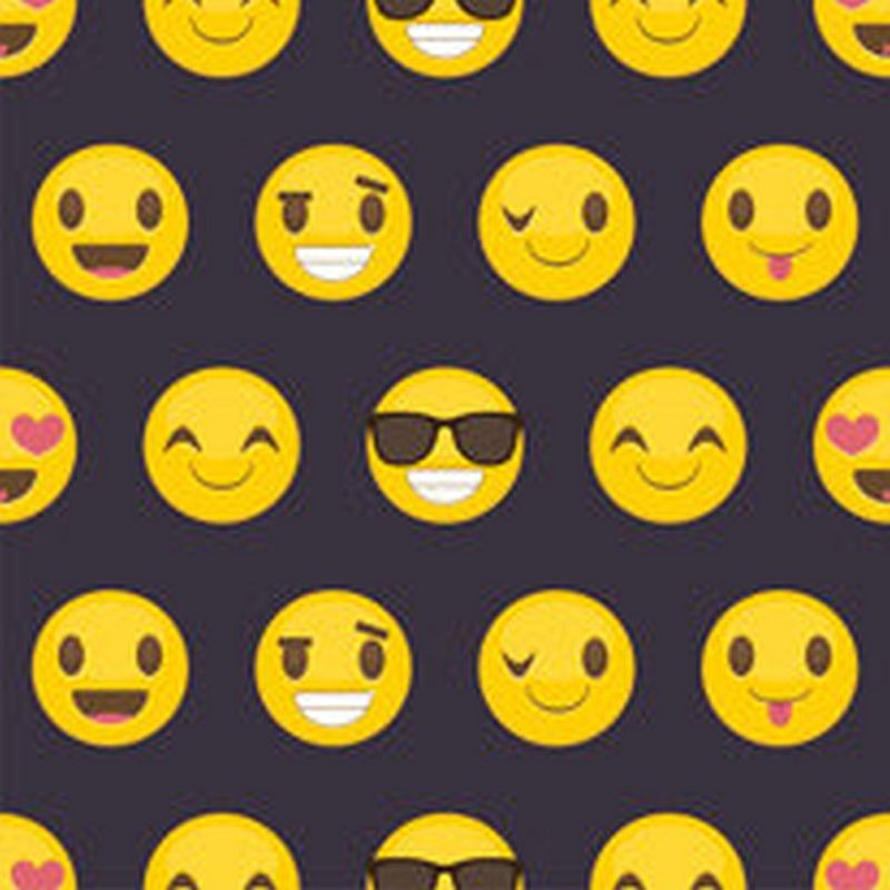 Tessuto per mascherine Interlock 50x40 cm smile emoji