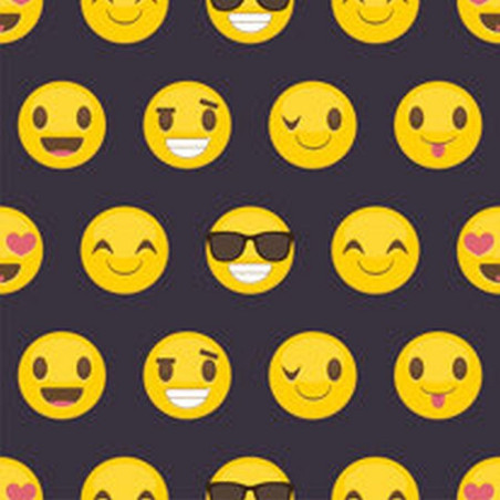 Tessuto per mascherine Interlock 50x40 cm smile emoji