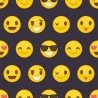 Tessuto per mascherine Interlock 50x40 cm smile emoji