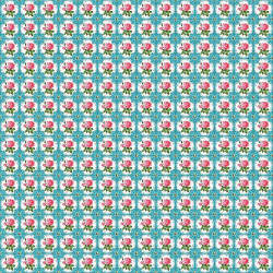 Tessuto 100% cotone 45x50 cm blue floral