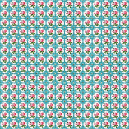 Tessuto 100% cotone 45x50 cm blue floral