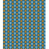 Tessuto 100% cotone 45x50 cm retro blue orange leaf motif