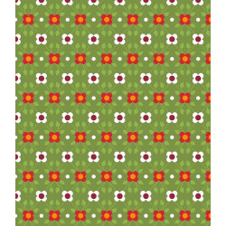 Tessuto 100% cotone 45x50 cm retro green floral