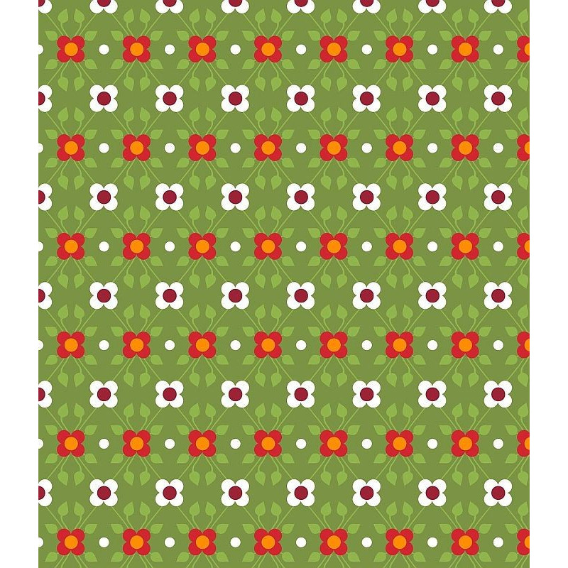 Tessuto 100% cotone 45x50 cm retro green floral