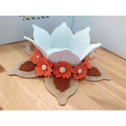Fustella XXL Cestino petaloso con fiore e foglia