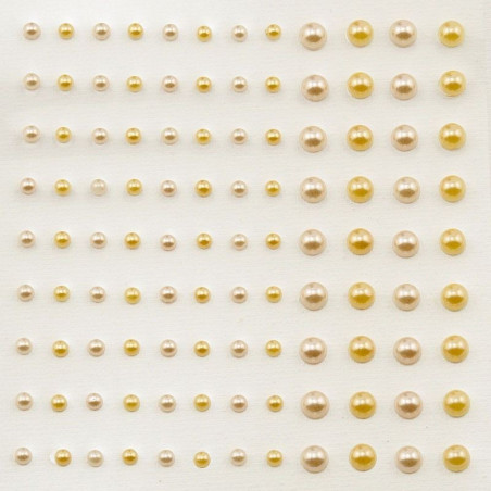 Mezze perline adesive 3-5 mm 108 pezzi oro e argento