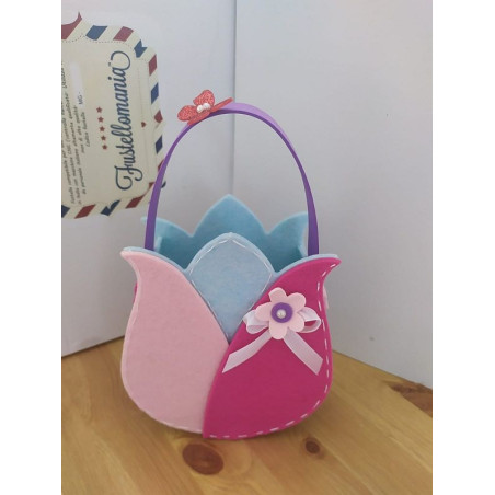 Fustella doppia XL Borsa Primavera con fiore e farfalla kit 2 fustelle