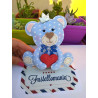 Fustella L Orsetto Dudu con cuore fiocco e coroncina