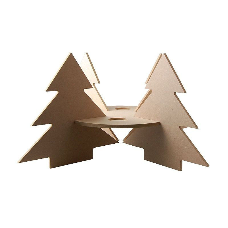 Stand per candele con alberi di Natale in MDF