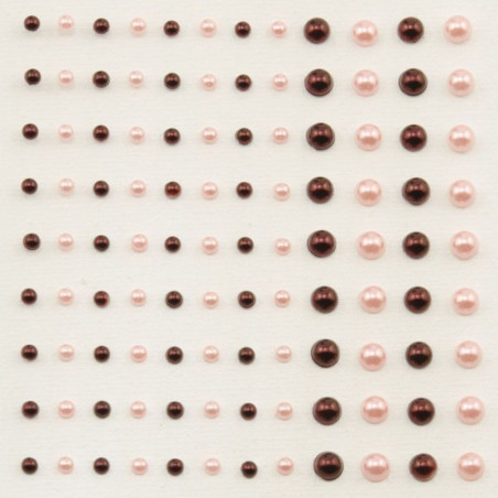 Mezze perline adesive 3-5 mm 108 pezzi rosso e rosa