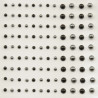 Mezze perline adesive 3-5 mm 108 pezzi nero e grigio
