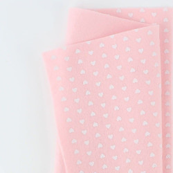 Pannolenci con cuori 50x45 cm colore rosa baby