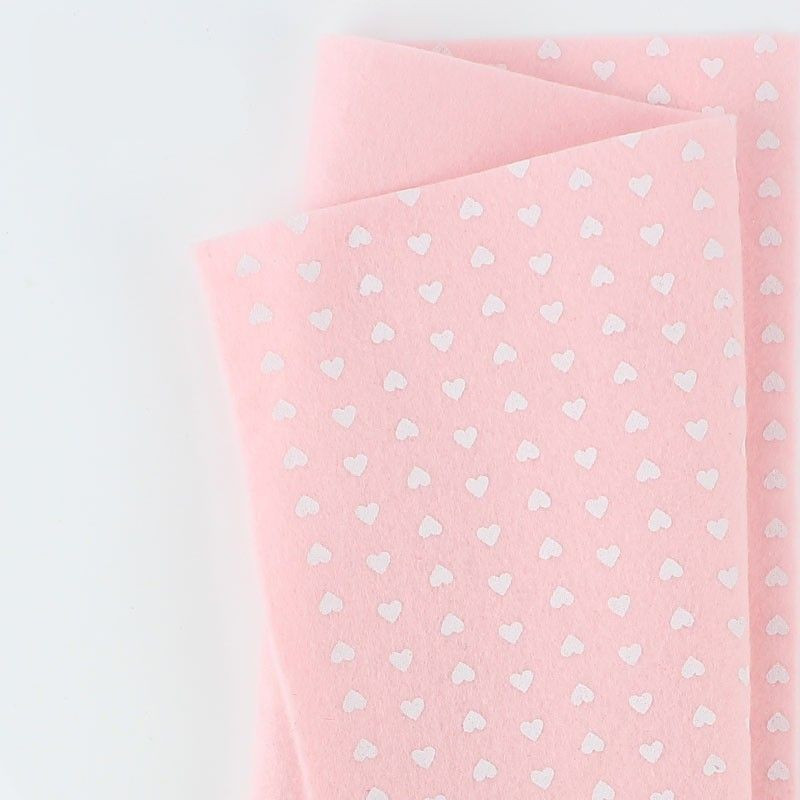 Pannolenci con cuori 50x45 cm colore rosa baby