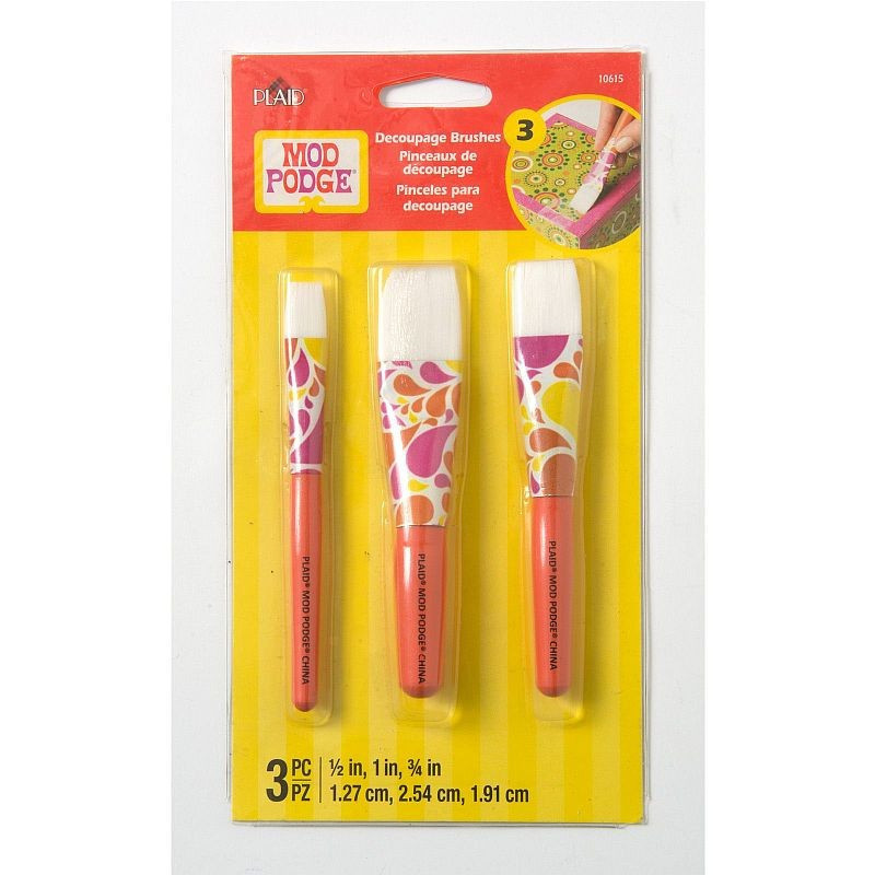 Mod Podge decoupage brushes x3