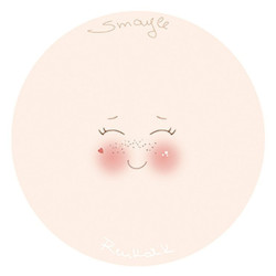 Viso stampato su tessuto Smile  13 cm per sfere da 6 cm