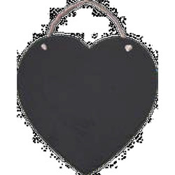 Lavagnetta in ardesia con cordoncino a cuore 25x25 cm