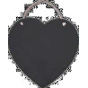 Lavagnetta in ardesia con cordoncino a cuore 25x25 cm