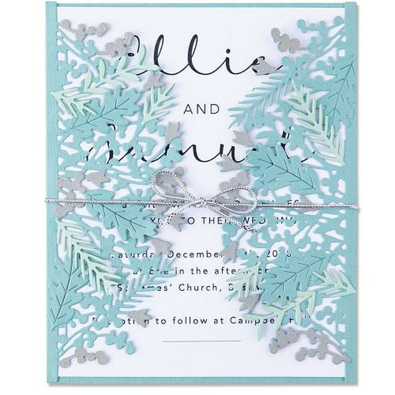 Fustella Sizzix Thinlits foliage wrap by olivia rose