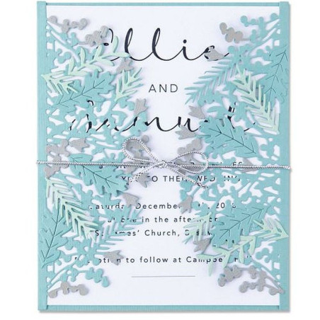 Fustella Sizzix Thinlits foliage wrap by olivia rose