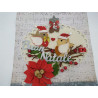 Fustella M Pettirosso con cappello di Babbo Natale e vischio