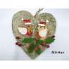 Fustella M Pettirosso con cappello di Babbo Natale e vischio