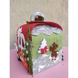 Fustella tripla XL Porta dolcetti o panettoncino con finestra e neve