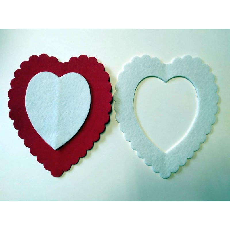 Set di 4 fustelle in metallo a forma di cuore, in pizzo, per biglietti d' invito nuziali, per album fai da te e scrapbooking, decorazioni per goffratura e biglietti